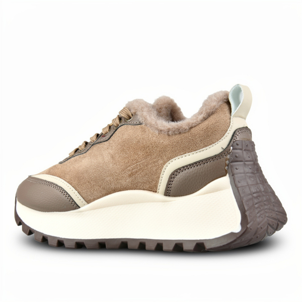 lady's sneakers textile/eco leather light brown 0162692