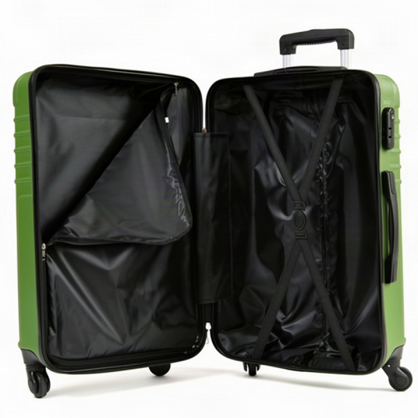 big suitcase ABS plastic dark green 0163677
