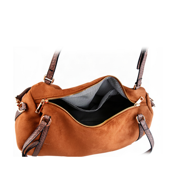 lady's bag textile/eco leather brown 0162364
