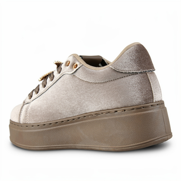 lady's sneakers textiles brown 0162699