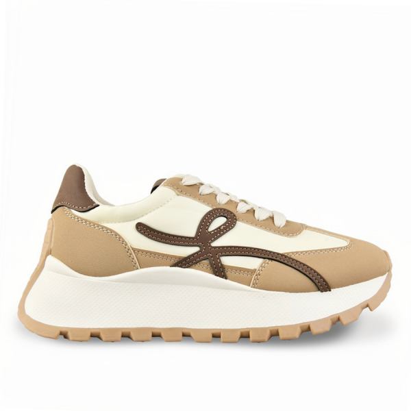 lady's sneakers textile/eco leather beige
