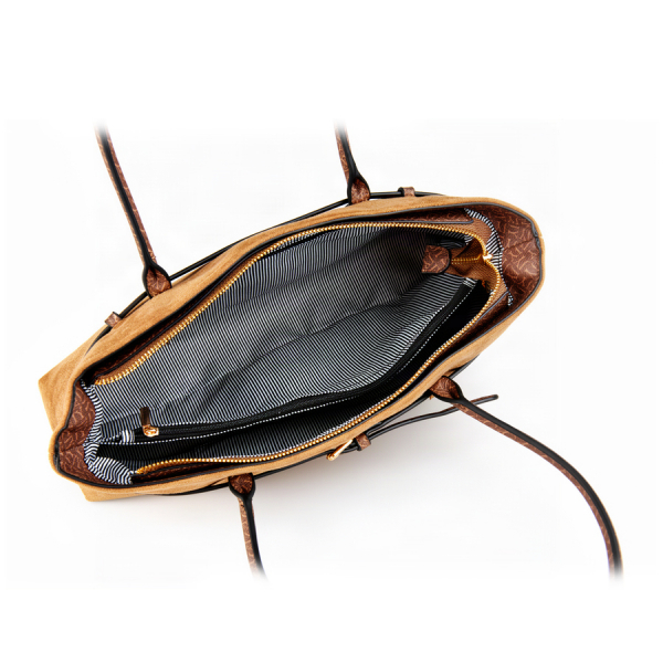 lady's bag textile/eco leather light brown 0162367