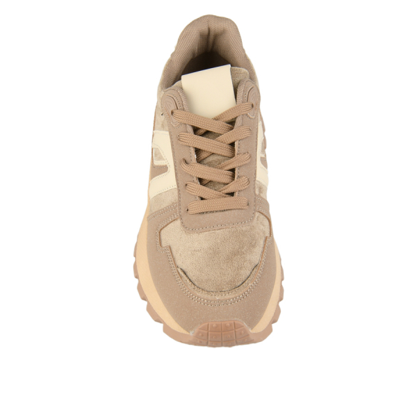 lady's sneakers textile/eco leather light brown 0162694
