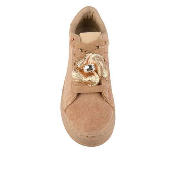 lady's sneakers textiles beige 0162700