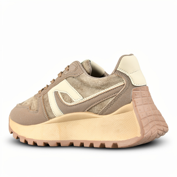 lady's sneakers textile/eco leather light brown 0162694
