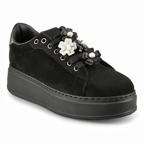 lady's sneakers textile/eco leather black