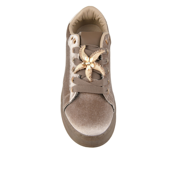 lady's sneakers textiles brown 0162699