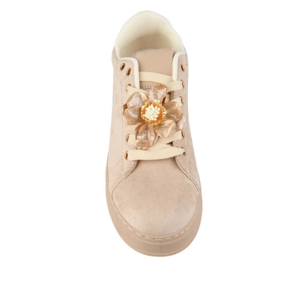 lady's sneakers textile/eco leather beige 0162703