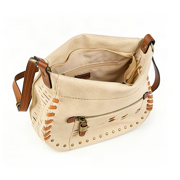 lady's bag synthetic leather beige 0163109
