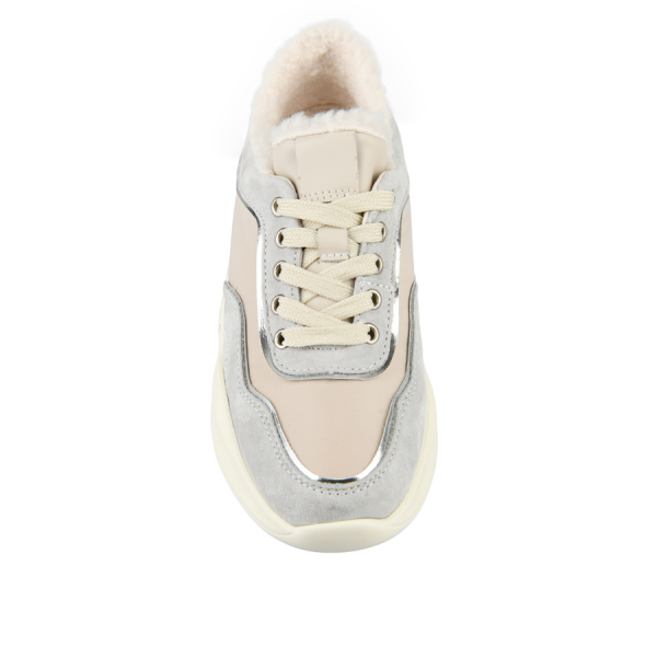 lady's sneakers genuine leather/textile beige 0154281