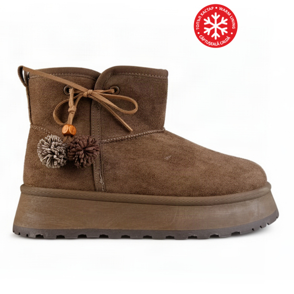 lady's boots textile light brown