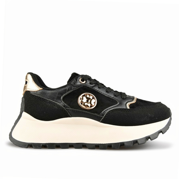lady's sneakers textile/eco leather black