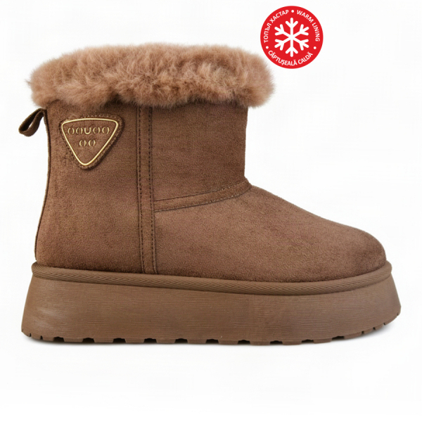 lady's boots textile light brown