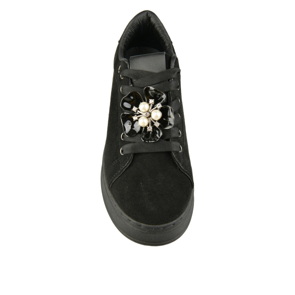 lady's sneakers textiles black 0162701