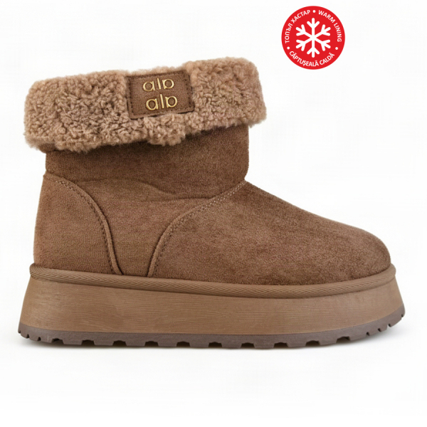 lady's boots textile light brown