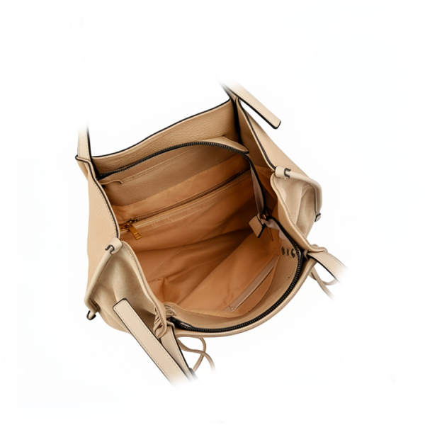 lady's bag genuine leather/eco leather beige 0163119
