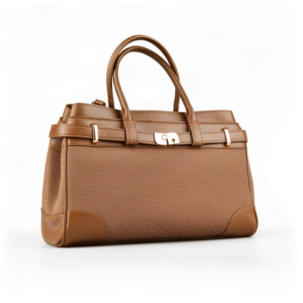 lady's bag synthetic leather brown
