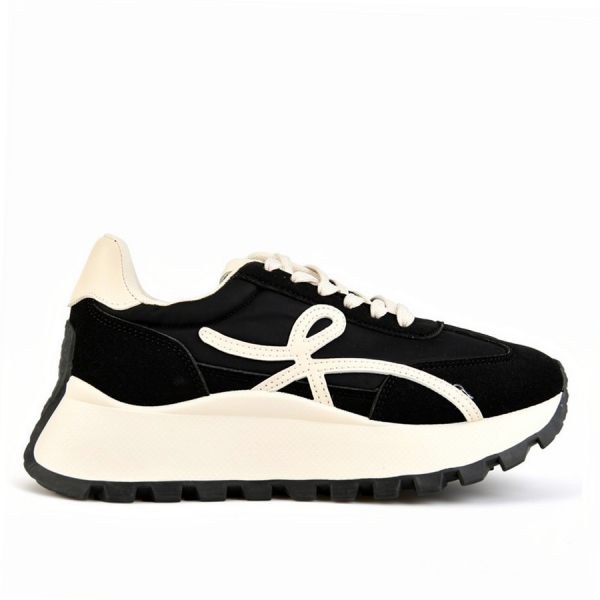 lady's sneakers textile/eco leather black