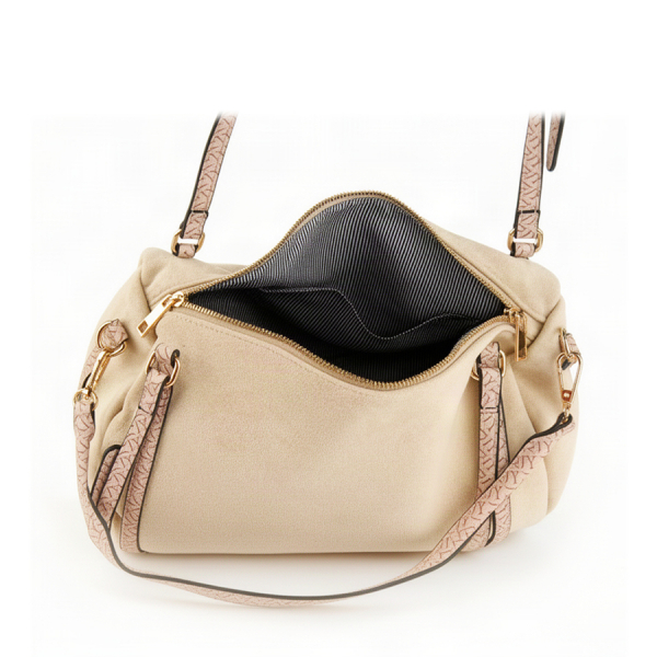 lady's bag textile/eco leather beige 0162365