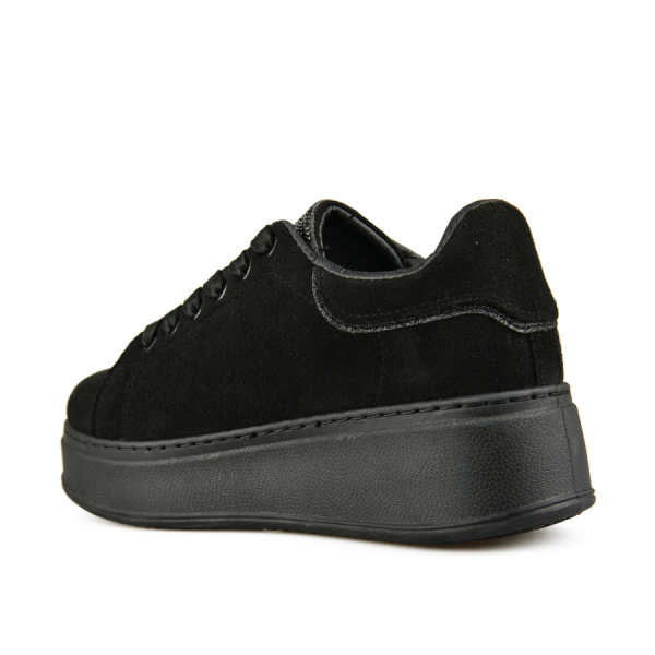 lady's sneakers textile/eco leather black 0162698