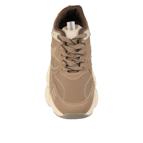 lady's sneakers synthetic leather light brown 0162724
