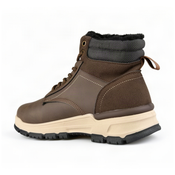 men's boots synthetic leather/textile brown 0162609