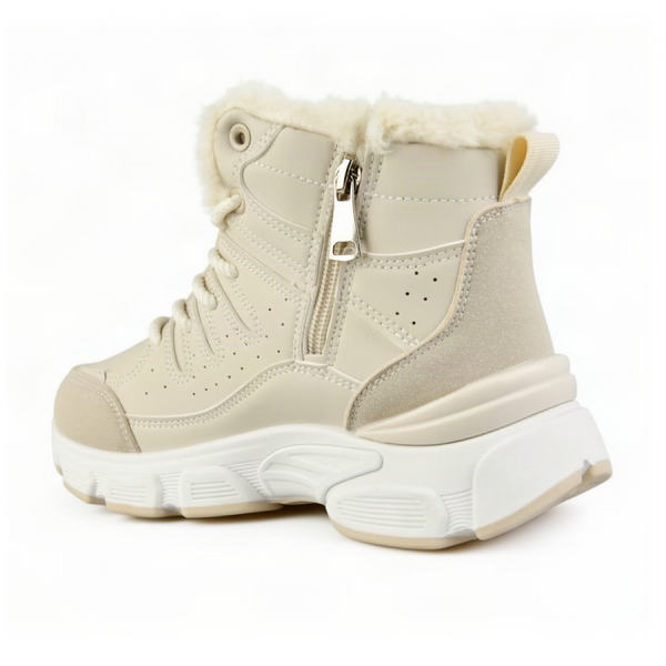 lady's boots synthetic leather beige 0163249