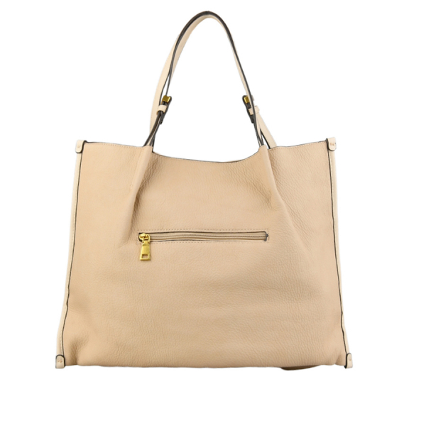 lady's bag genuine leather/eco leather beige 0163119