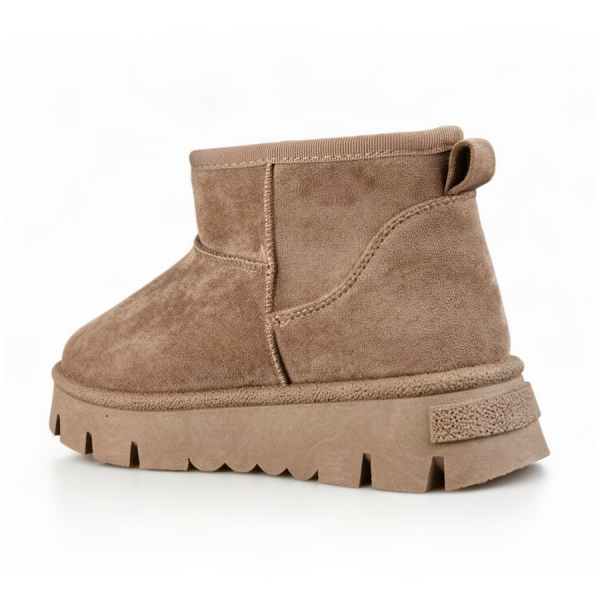 γυναικεία μποτάκια ύφασμα ανοιχτό καφέ 0162338