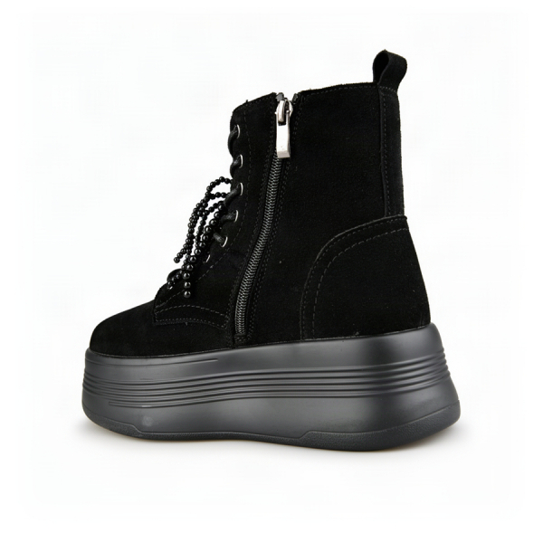 lady's boots genuin leather black 0163084