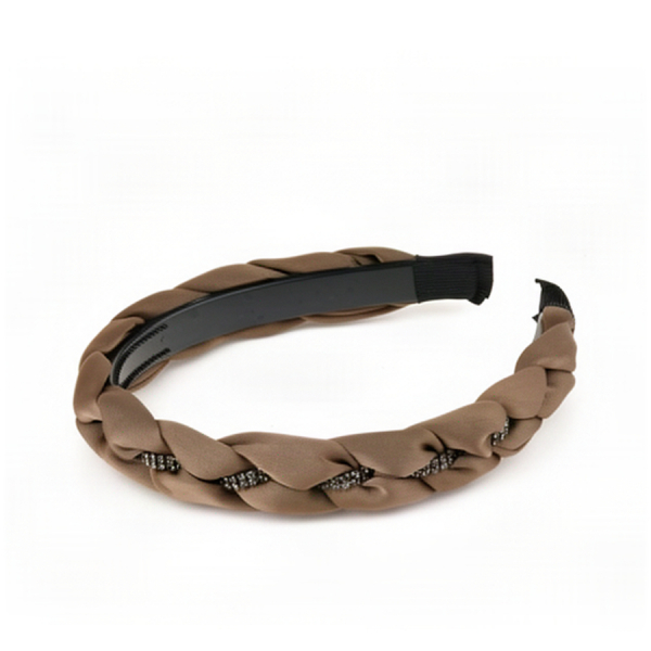 γυναικεία τιάρα μαλλιών ύφασμα/πολυπροπυλένιο σκούρο καφέ