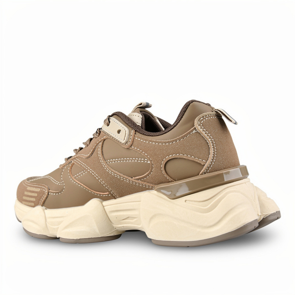 lady's sneakers synthetic leather light brown 0162724