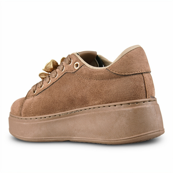 lady's sneakers textiles brown 0162702