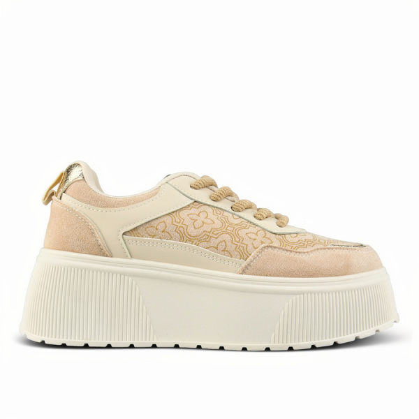 lady's sneakers textile/eco leather beige