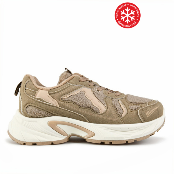 lady's sneakers textile/eco leather beige