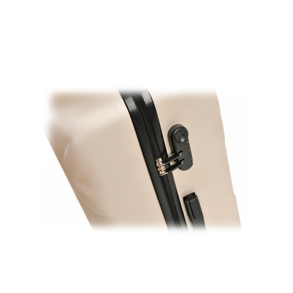 medium suitcase ABS plastic  beige 0163655