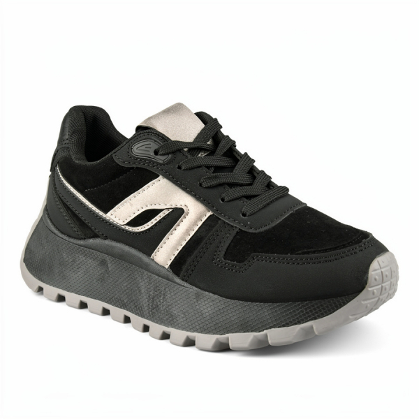 lady's sneakers textile/eco leather black 0162693