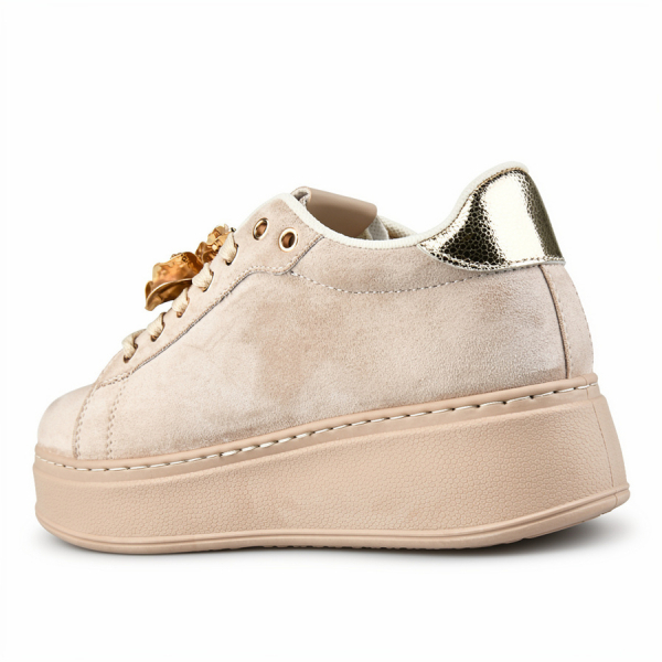 lady's sneakers textile/eco leather beige 0162703