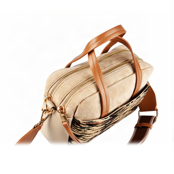 lady's bag synthetic leather/textile beige 0163518
