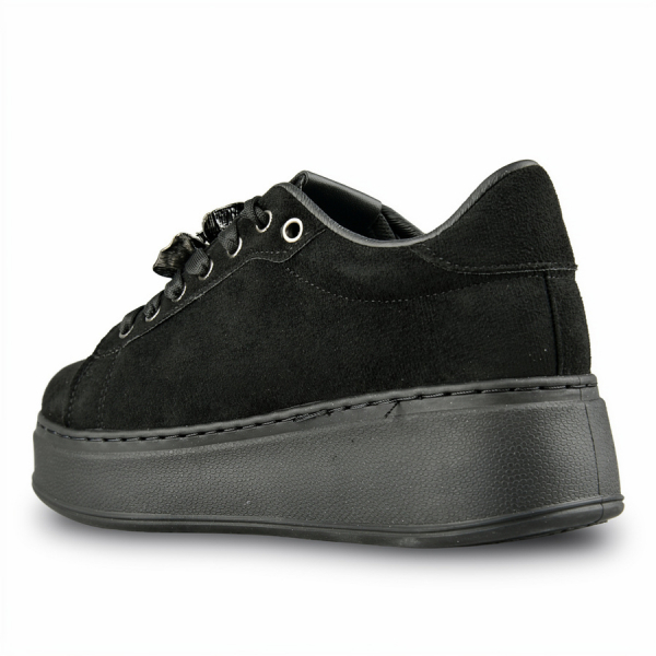 lady's sneakers textiles black 0162701
