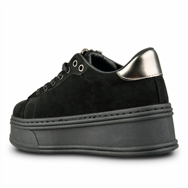 lady's sneakers textile/eco leather black 0162706