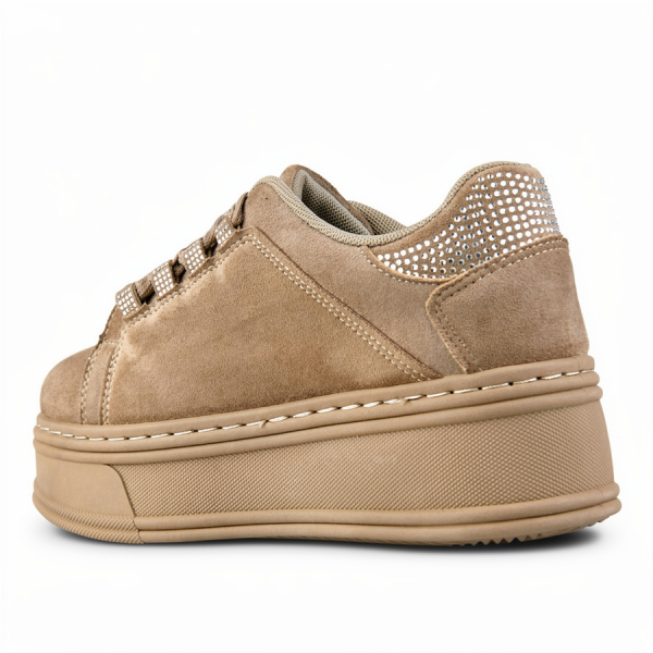 lady's sneakers textiles light brown 0162707