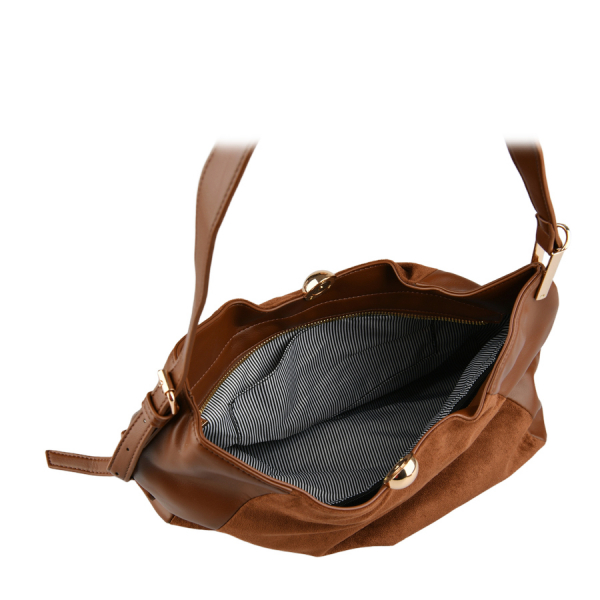 lady's bag textile/eco leather brown 0162371