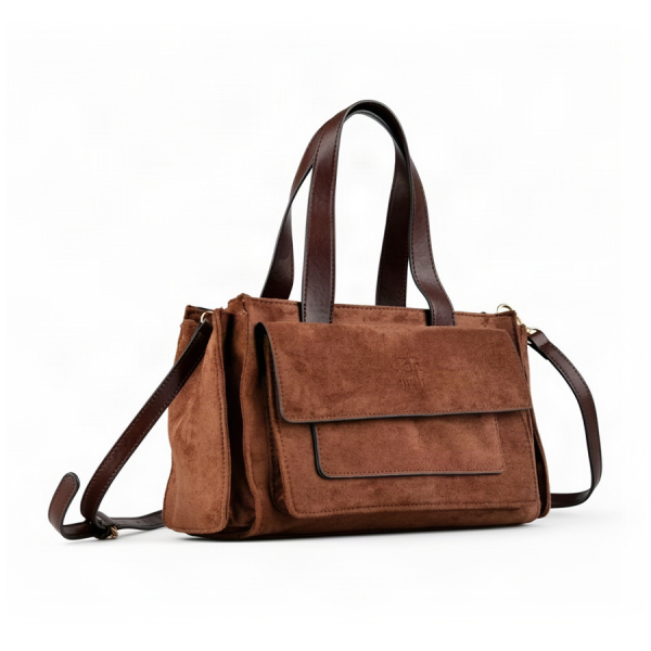 lady's bag textile/eco leather brown
