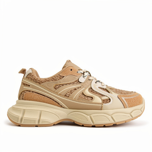 lady's sneakers textile/eco leather light brown