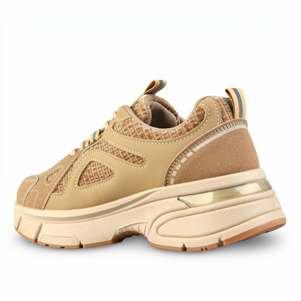 lady's sneakers eco leather/textile light brown 0162727