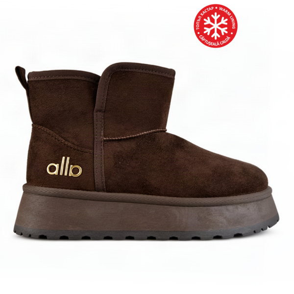 lady's boots textile brown