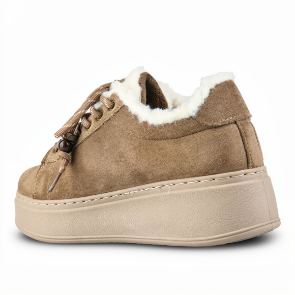 lady's sneakers textiles light brown 0162704