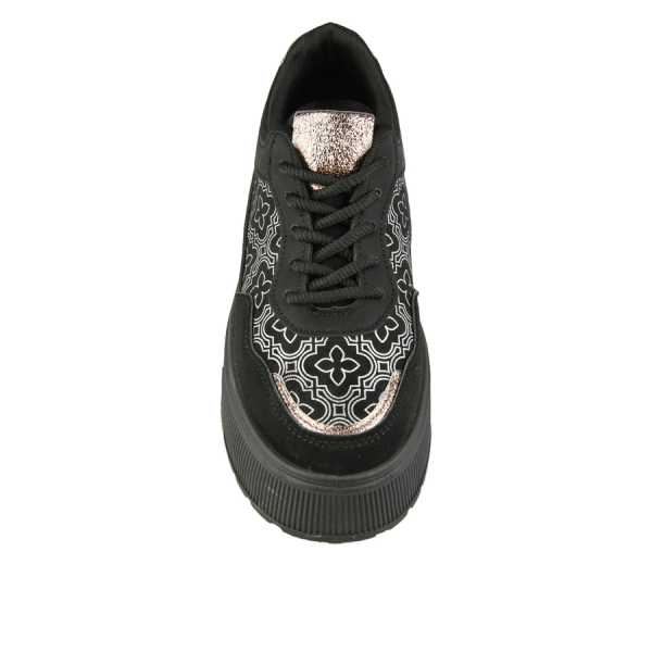 lady's sneakers textile/eco leather black 0162713