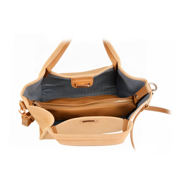 lady's bag synthetic leather beige 0162377